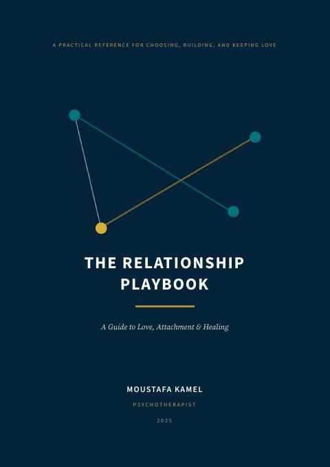 Cover of The Relationship Playbook, a book on love and attachment by psychotherapist Moustafa Kamel
